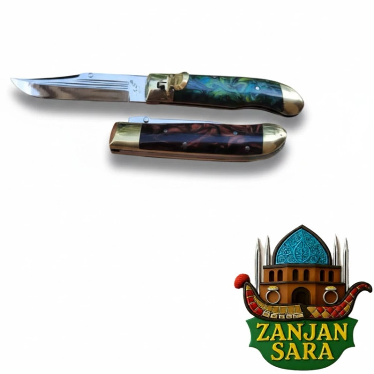 چاقو تاشوی ضامن پرتابی تیغه استیل سایز بزرگ زنجان