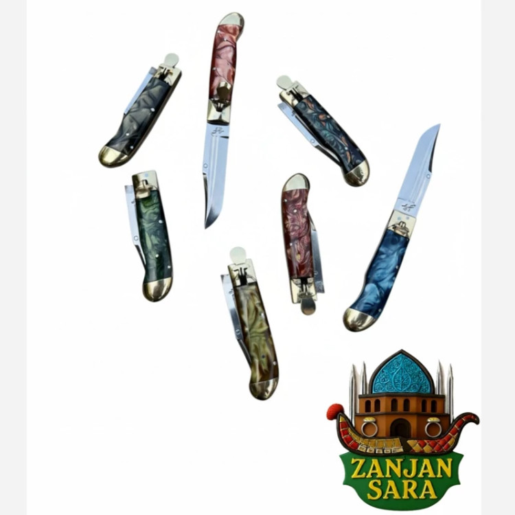 چاقو تاشوی ضامن پرتابی تیغه استیل سایز بزرگ زنجان