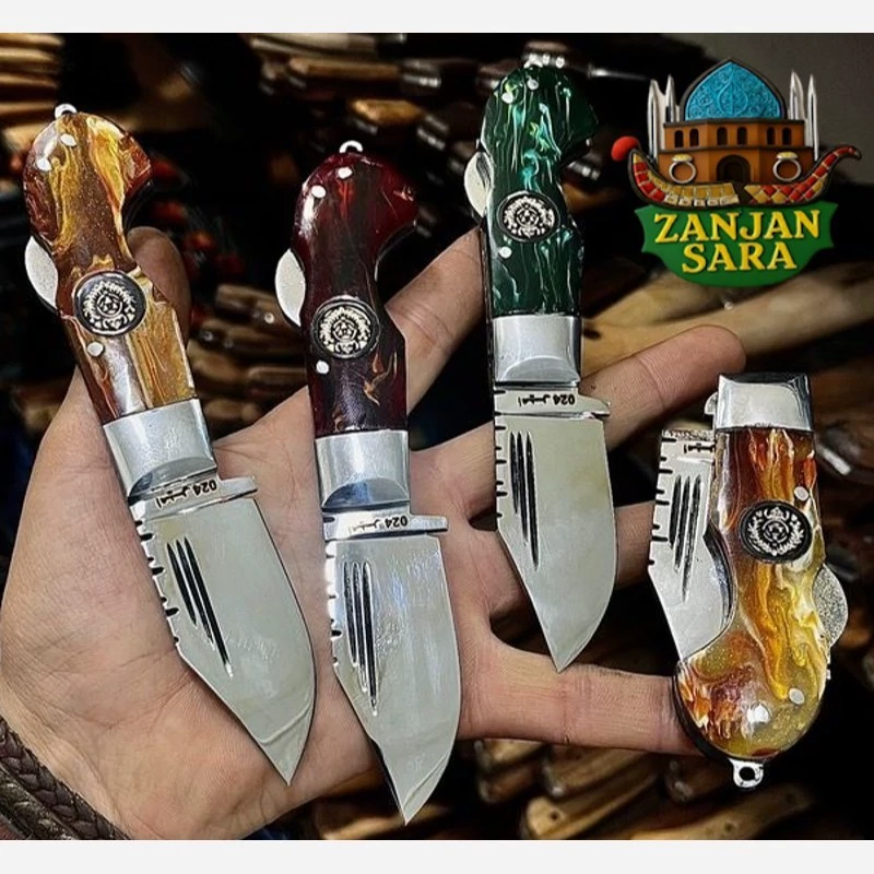 چاقو تاشو ضامندار فولاد بابا امیر زنجان