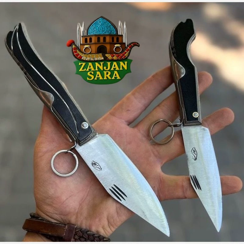 چاقو تاشو ضامن نارنجکی استیل کوچک بوکانی هادی زنجان