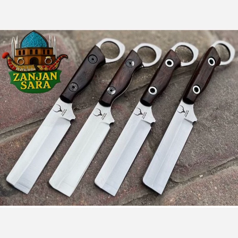 چاقو شکاری فولاد مدل ریش تراش دسته چوب ایران نایف زنجان