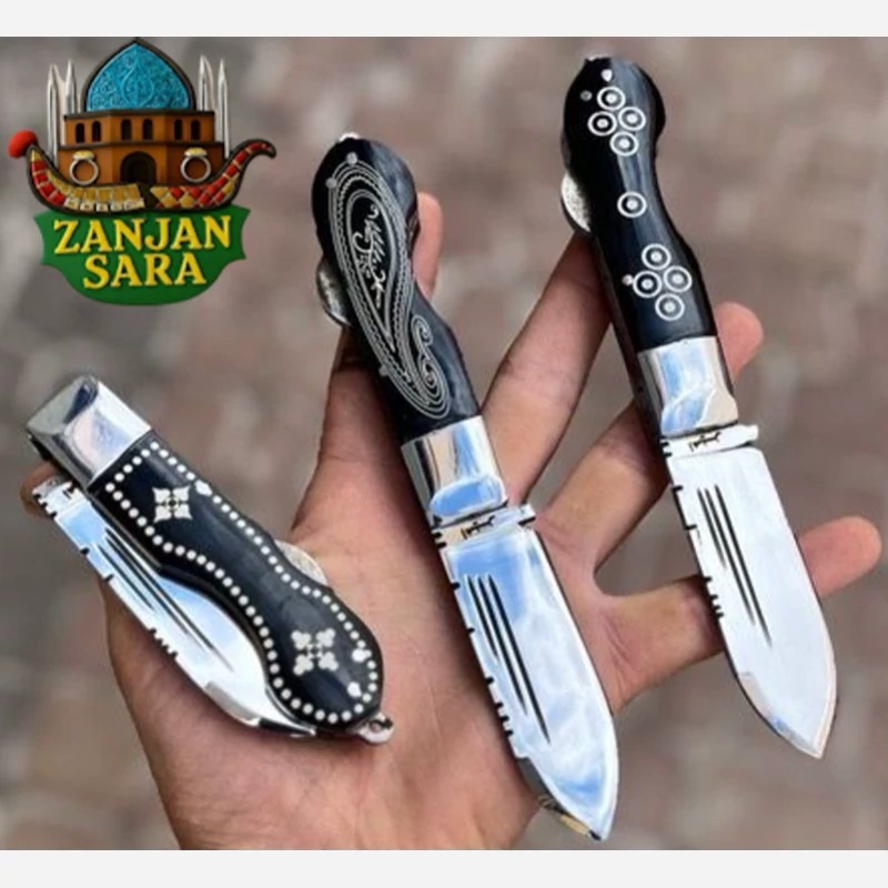 چاقو تاشو ضامندار فولاد طرح بابا امیر زنجان