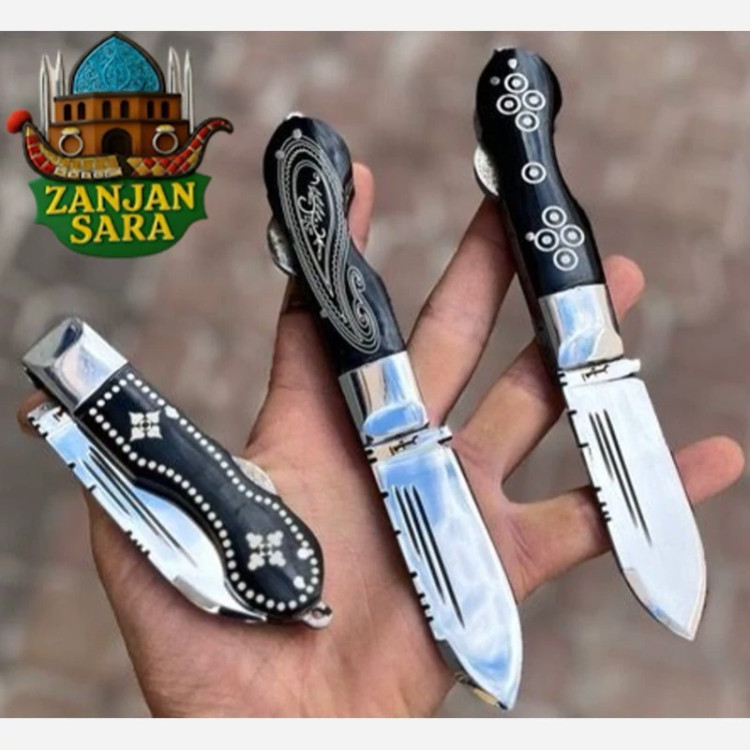 چاقو تاشو ضامندار فولاد طرح بابا امیر زنجان