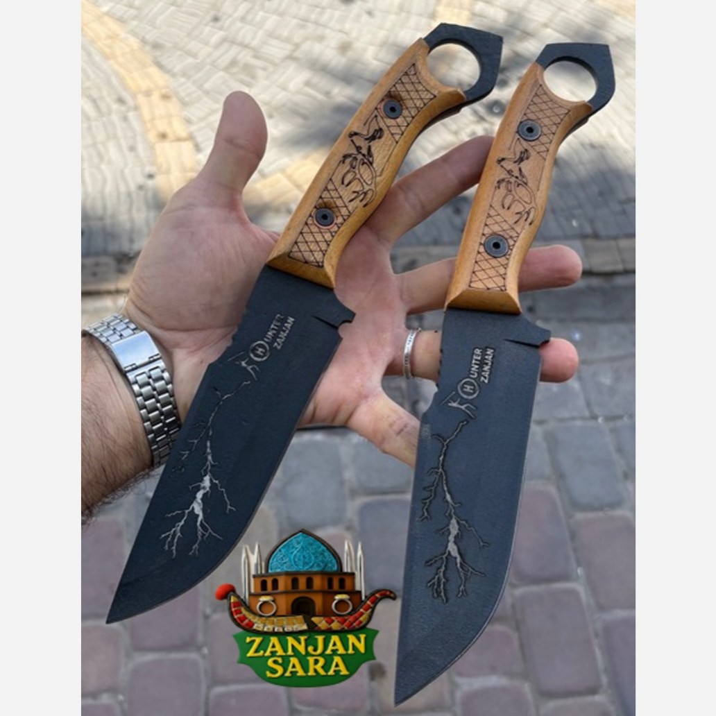 چاقو شکاری فولاد رنگی رعد زنجان