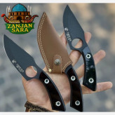 چاقو شکاری فولاد رنگی تاکتیکال حلقه دار زنجان