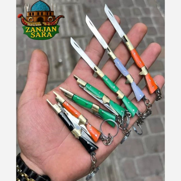 چاقو تاشو استیل جاسویچی مدل تفنگی زنجان