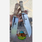 چاقو شکاری فولاد باربند دار مروارید زنجان