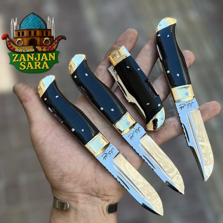 چاقو تاشو ضامندار استیل دسته فیبر علی زنجان