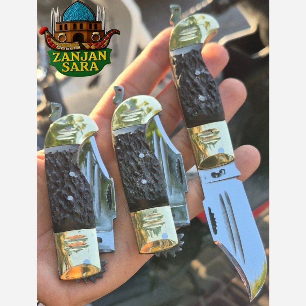 چاقو تاشو ضامن دنده ای فولاد مصطفی زنجان