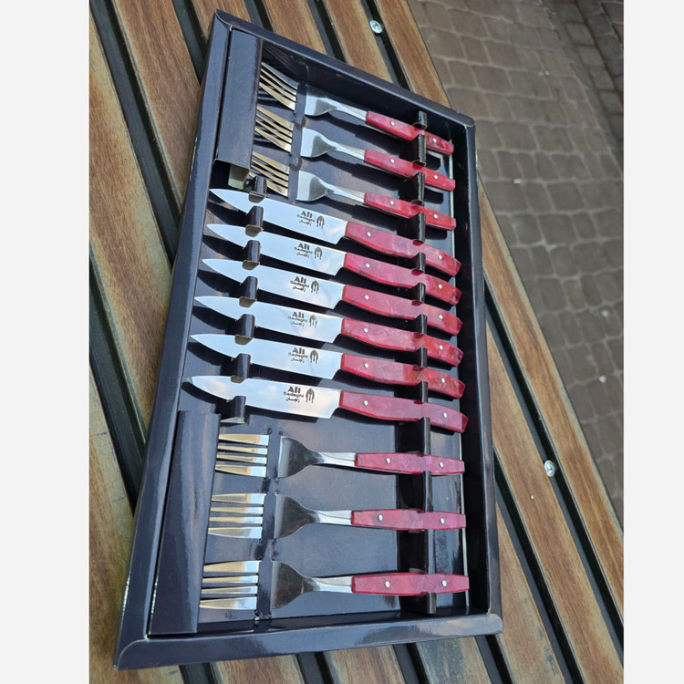 چاقو و چنگال پذیرایی استیل دسته صدفی صادقی زنجان
