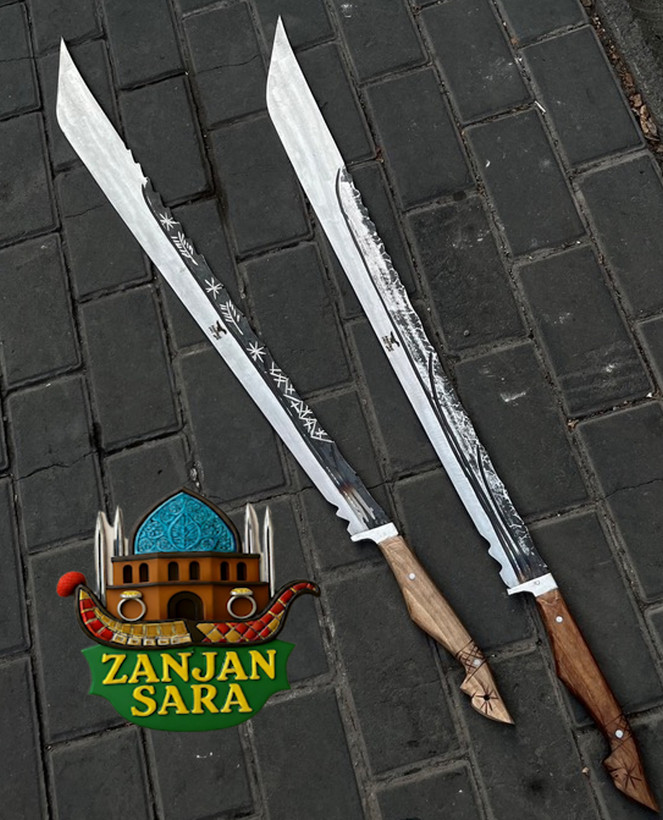 چاقو بامبو زن فنر رنگی یک متری زنجان