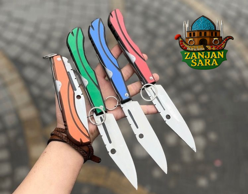 چاقو تاشوی استیل ضامن نارنجکی بوکانی بزرگ زنجان(بسته ده تایی)